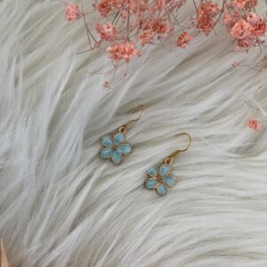 Blauwe Bloem Oorbellen