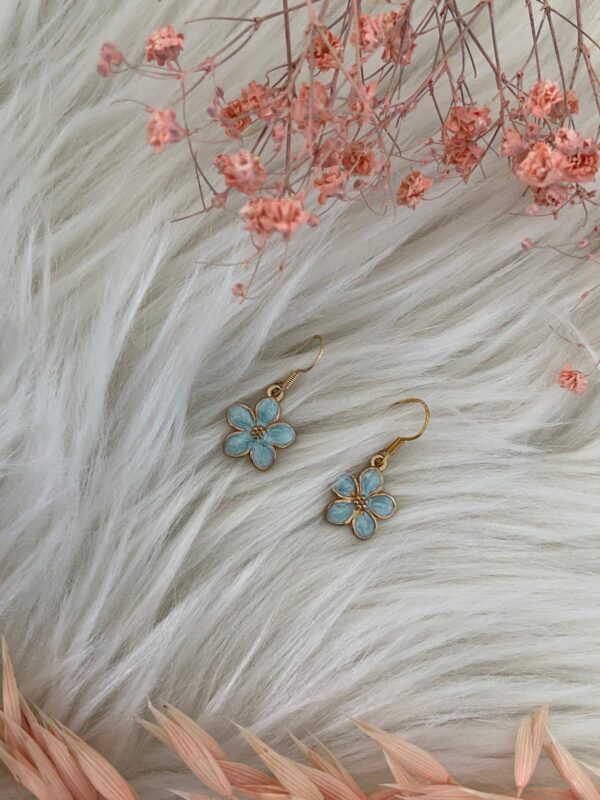Blauwe Bloem Oorbellen
