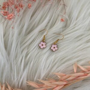 Bloem Oorbellen Roze